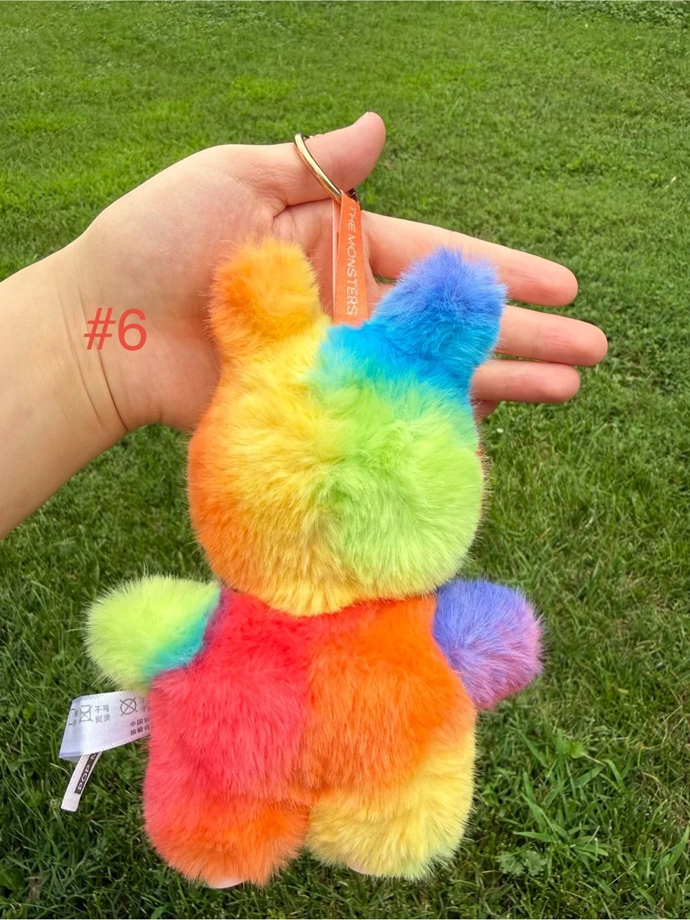 Rainbow Labubu Toy Plush Stuffed animal Monster Keychain Charm-Not from Pop Mart